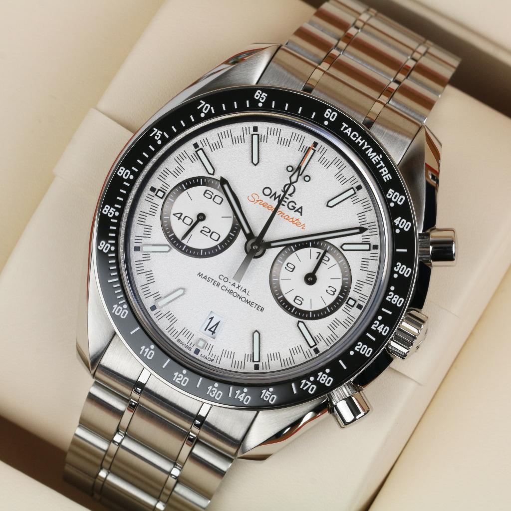 Omega Speedmaster Racing 44.25 (Zeer goed/ 12-2022), Staal, Staal, Polshorloge, Ophalen of Verzenden