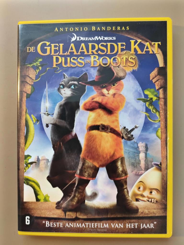 Twee dvd's: De Gelaarsde Kat & Verschrikkelijke Ikke, Vanaf 6 jaar, Ophalen of Verzenden, Gebruikt, Overige soorten