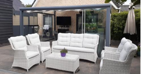 tuinmeubelen, Ophalen, Gebruikt, Rotan, 6 zitplaatsen