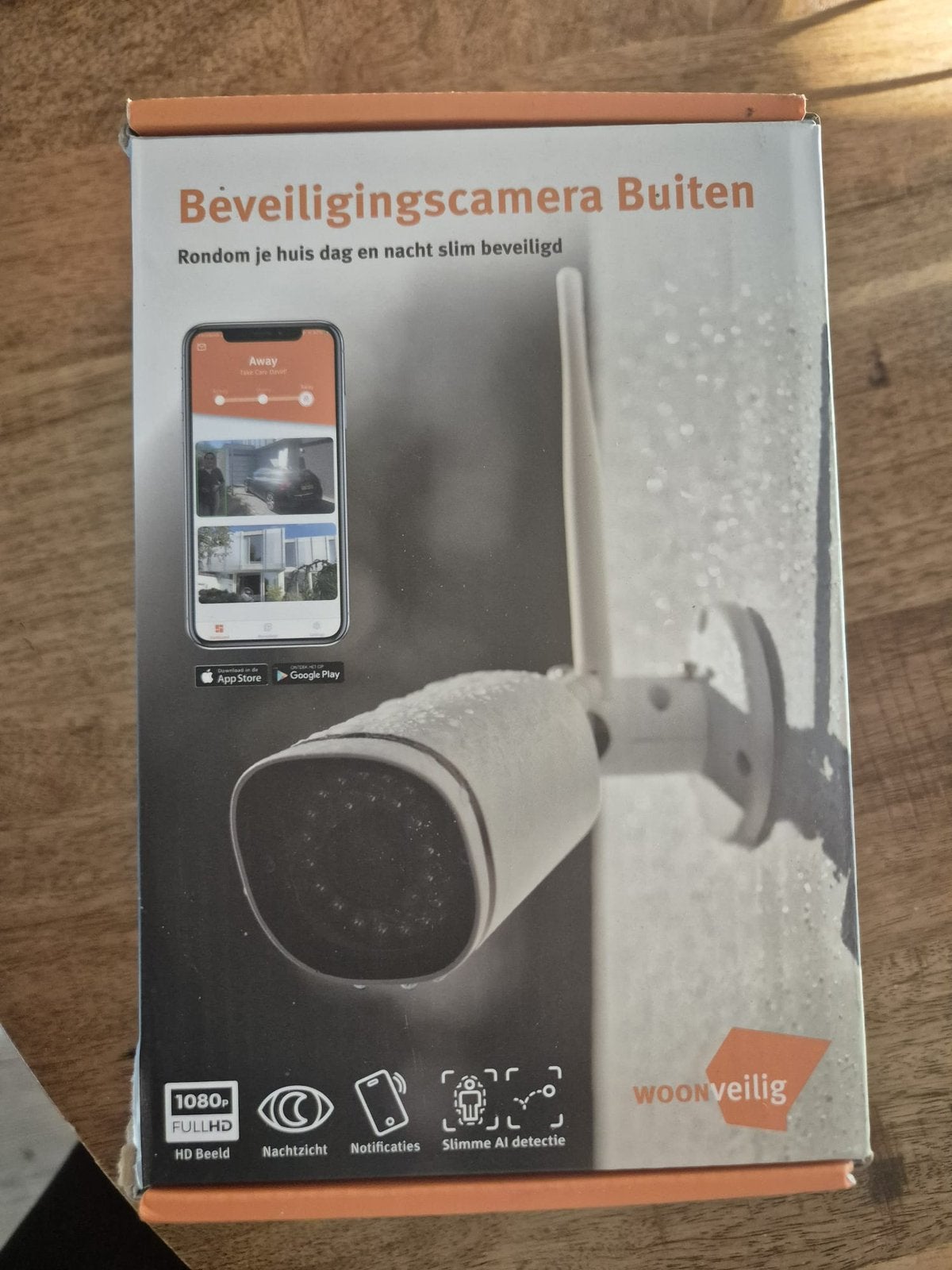 Beveiligingscamera voor buiten van Woonveilig, Ophalen, Zo goed als nieuw, Detector, Sensor of Melder, Overige soorten