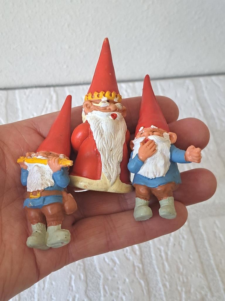 David de Kabouter Rien Poortvliet BRB 3x man figuren, Ophalen of Verzenden, Gebruikt