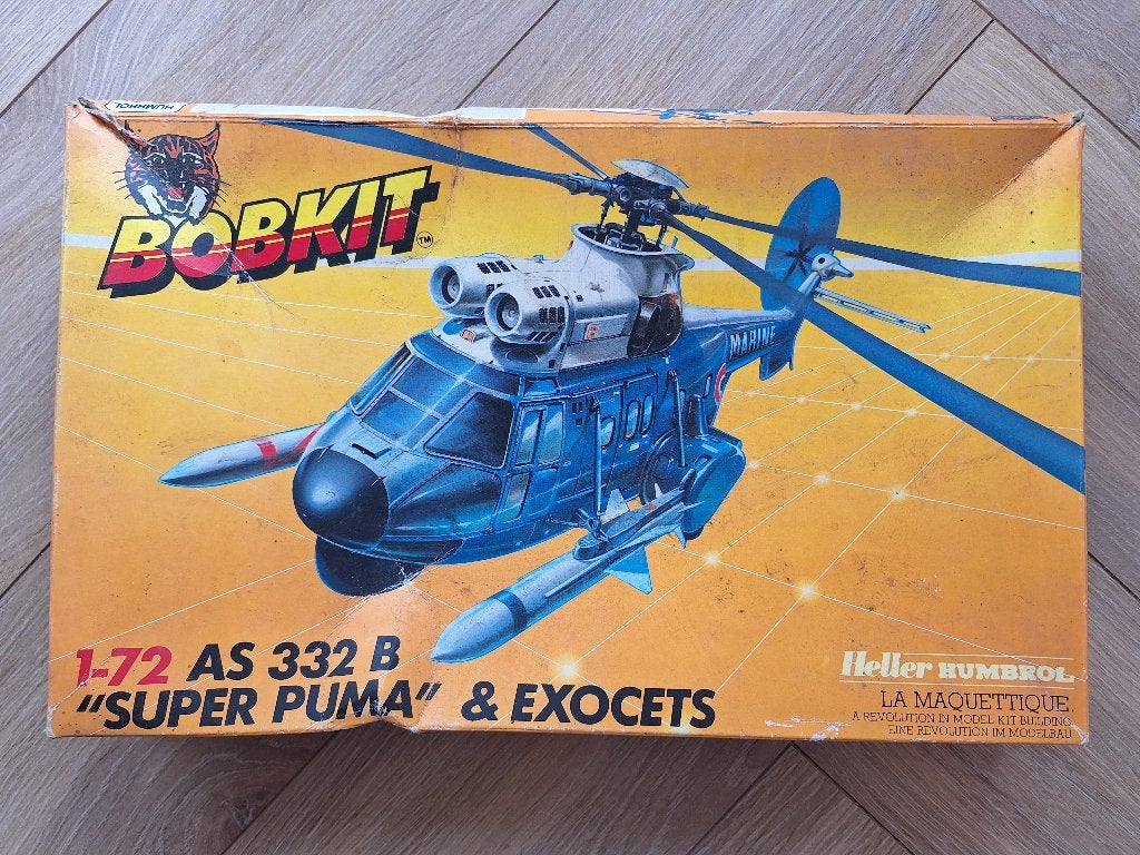1:72 1/72 Heller AS 332B “Super Puma” & Exocets, Hobby en Vrije tijd, Modelbouw | Vliegtuigen en Helikopters, 1:72 tot 1:144, Helikopter