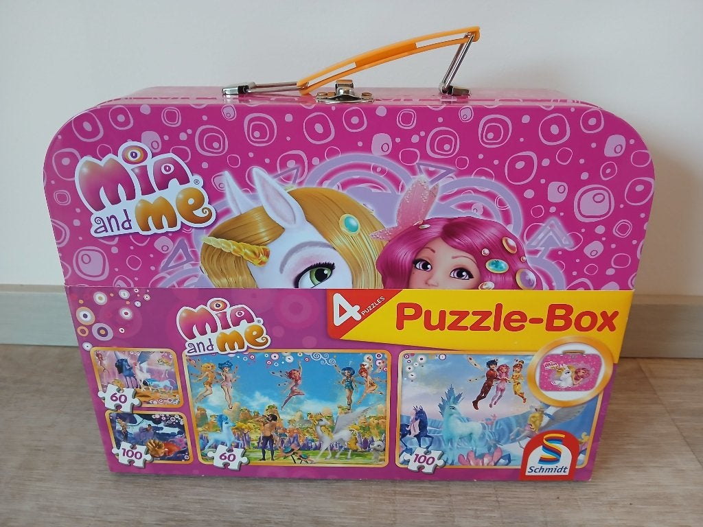 Mia and Me Puzzelbox (4+) 4 Puzzels, Kinderen en Baby's, Ophalen of Verzenden, Meer dan 50 stukjes, Zo goed als nieuw, 4 tot 6 jaar