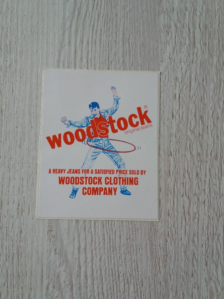 sticker woodstock original jeans, Ophalen of Verzenden, Zo goed als nieuw, Merk