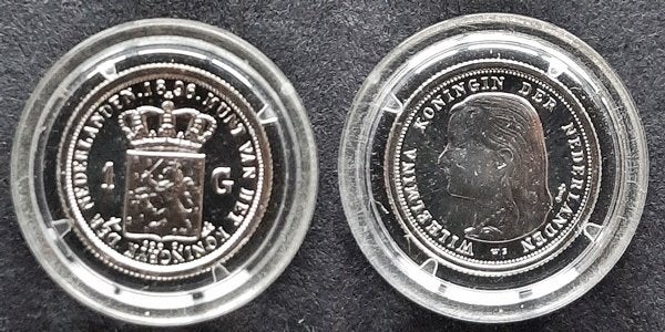 Miniatuurgulden Wilhelmina Zilver, Verzenden, Zilver, Nederland