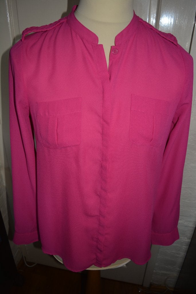 Dept, helder roze organza blouse, maat M, Kleding | Dames, Maat 38/40 (M), Ophalen of Verzenden, Zo goed als nieuw, Roze