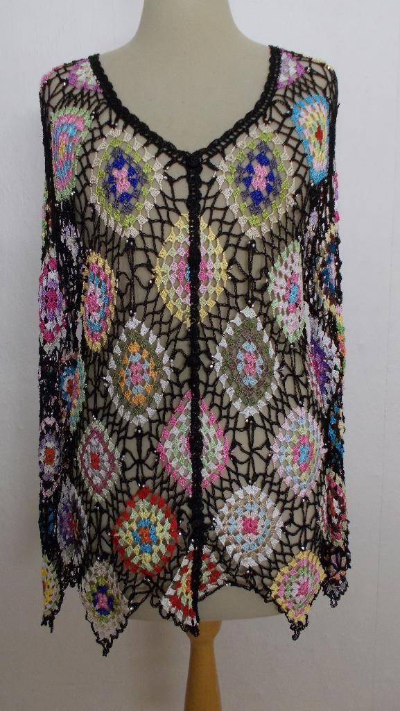 Ibiza/boho mooi gehaakt kleurtje vest/top! L, Overige kleuren, Verzenden, Maat 42/44 (L), Zo goed als nieuw
