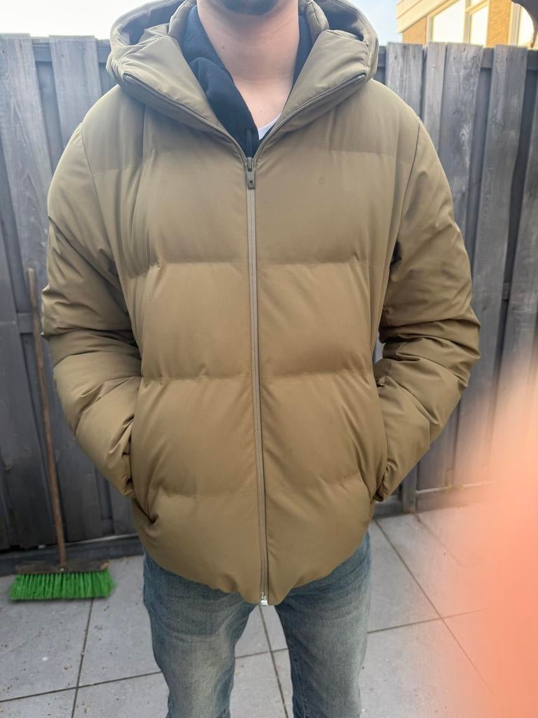 Uniqlo heren jas maat M, Kleding | Heren, Ophalen of Verzenden, Gedragen, Maat 48/50 (M), Beige