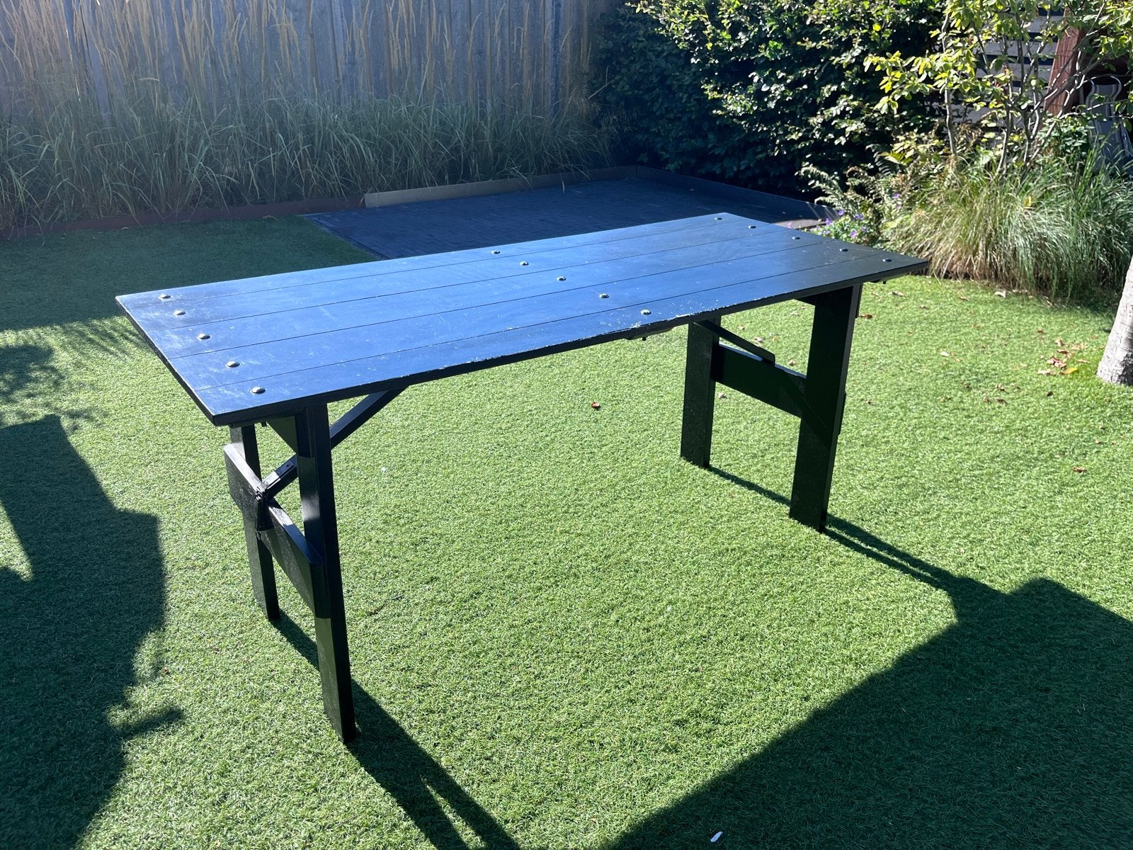 Zwart houten opvouwbare tafel, Huis en Inrichting, Tafels | Statafels, Ophalen, Gebruikt