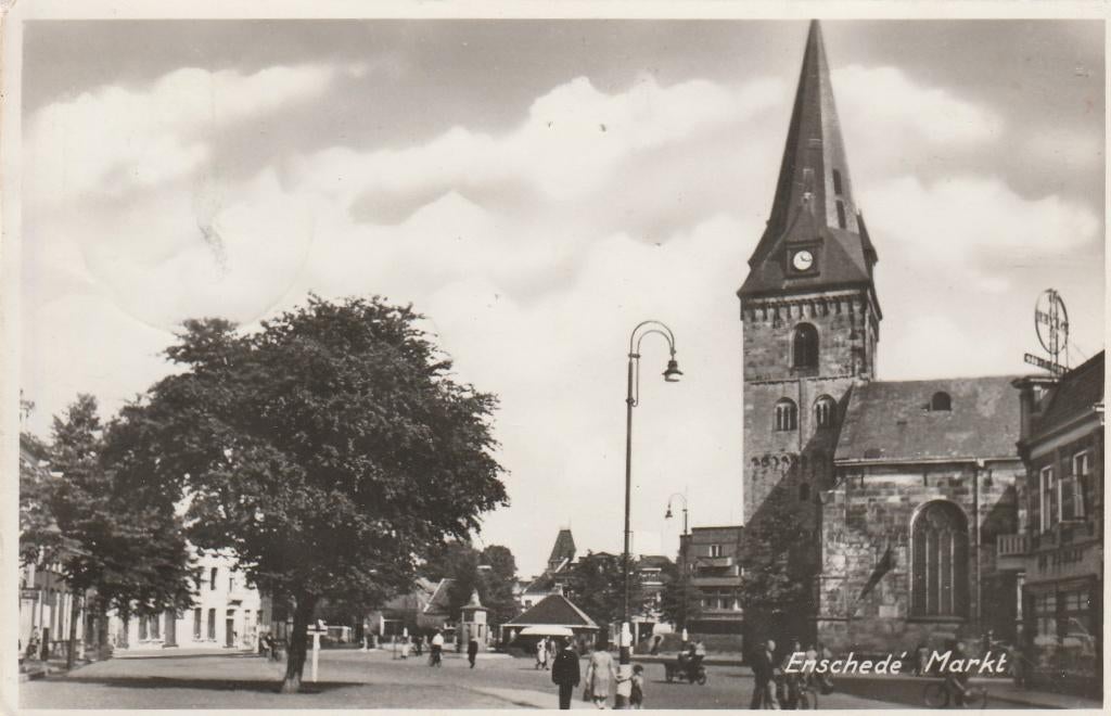 enschede- markt, Ophalen of Verzenden, 1940 tot 1960, Overijssel