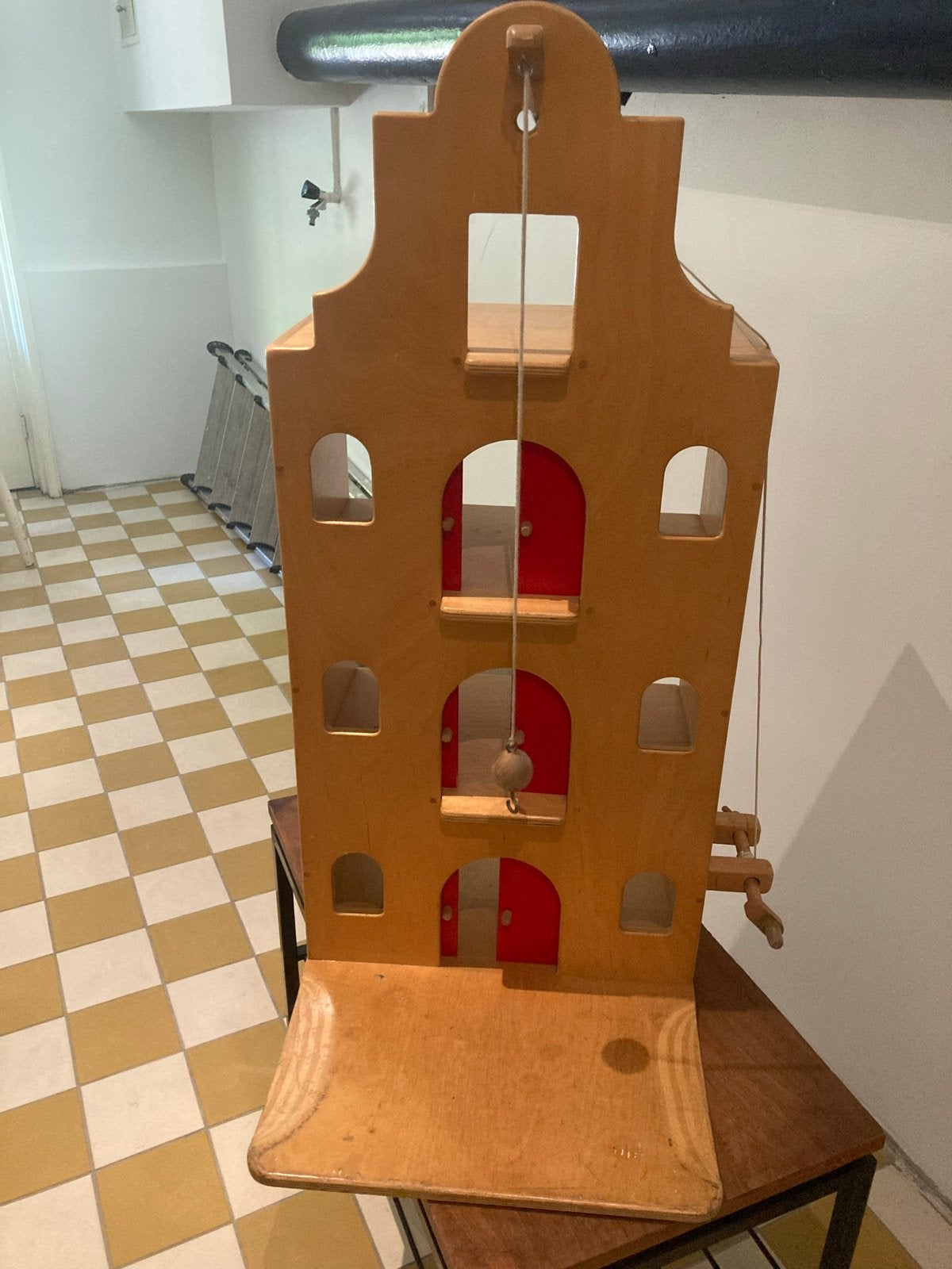 Houten Speelhuisje Grachtenpand met Katrol, Ophalen, Gebruikt, Jongen of Meisje