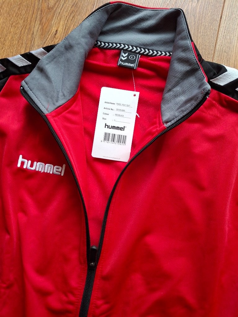 Trainingsjack/rood-zwart/Hummel/nieuw/maat L, Maat 52/54 (L), Nieuw, Ophalen of Verzenden, Voetbal