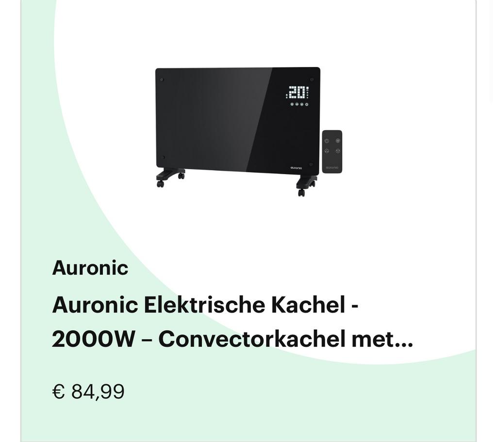 Auronic Elektrische Kachel 2000W, Ophalen, Gebruikt, Overige soorten, Elektrisch