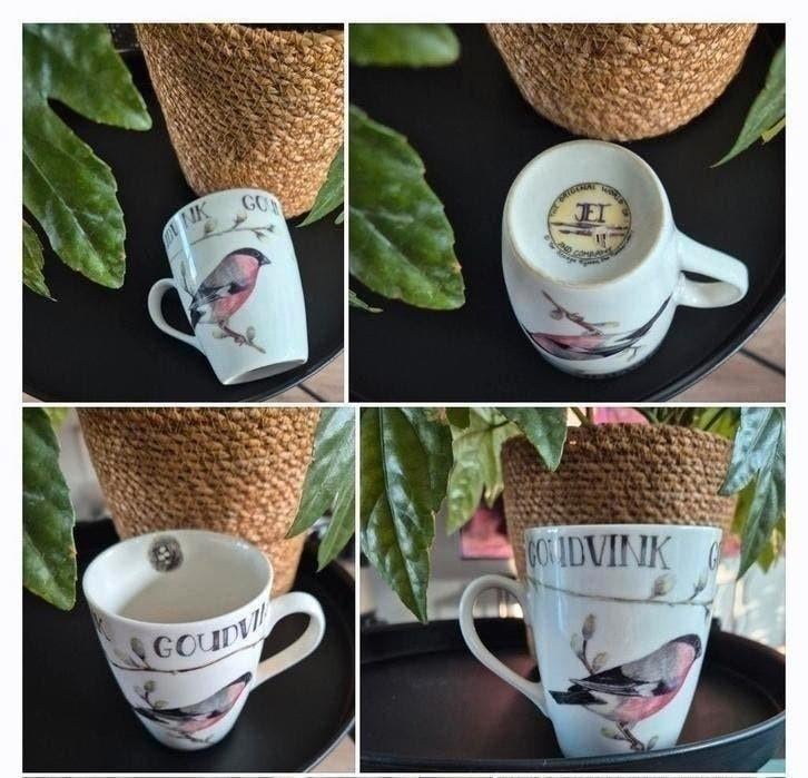 Mok vogel Goudvink Jet ter Steege, Ophalen of Verzenden, Zo goed als nieuw, Overige stijlen, Kop(pen) en/of Schotel(s)