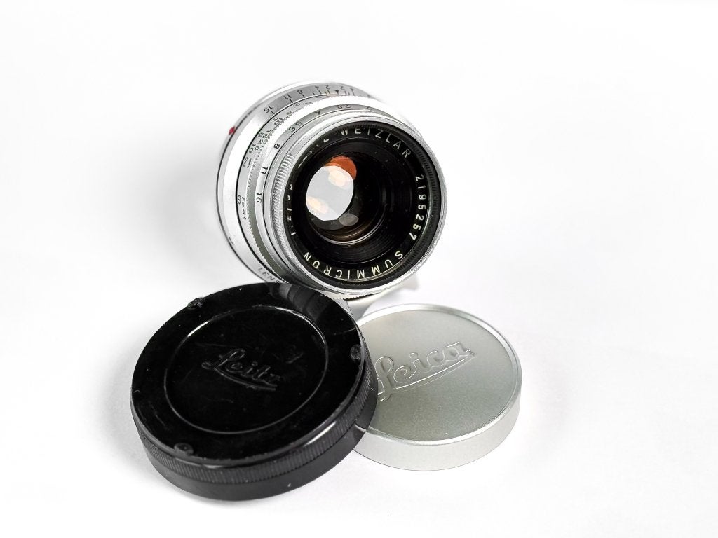 Leitz Wetzlar Summicron-M 35mm f/2 V1 8-element, Ophalen of Verzenden, Zo goed als nieuw, Standaardlens