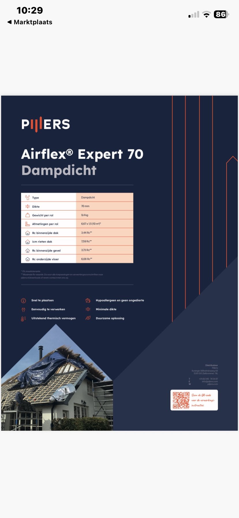 AIRFLEX ISOLATIEFOLIE – DAMPOPEN & DAMPDICHT | RC TOT 3,73, Doe-het-zelf en Verbouw, Ophalen, 4 tot 8 cm, Nieuw, 15 m² of meer