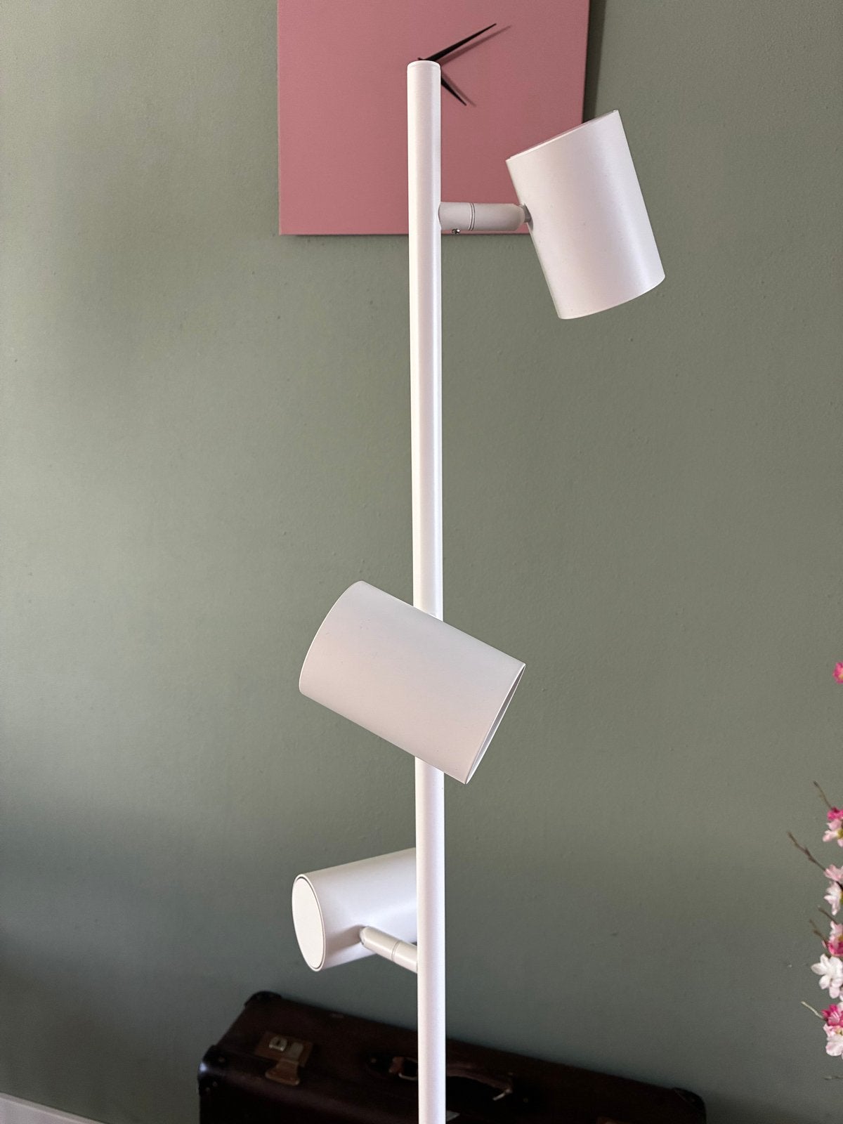 IKEA Nymåne vloerlamp met 3 spots - Wit, Ophalen, Gebruikt, GU10, Metaal