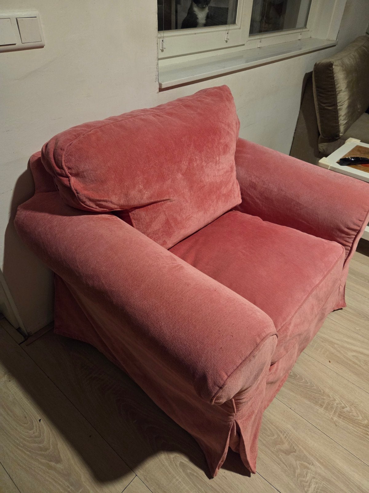 Prachtige grote roze stoel, Ophalen, Gebruikt, Overige kleuren, Eén