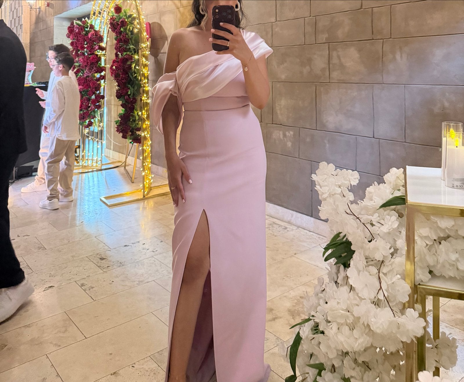 Elegante Roze Galajurk met Split - Maat 36, Galajurk, Ophalen of Verzenden, Zo goed als nieuw, Roze