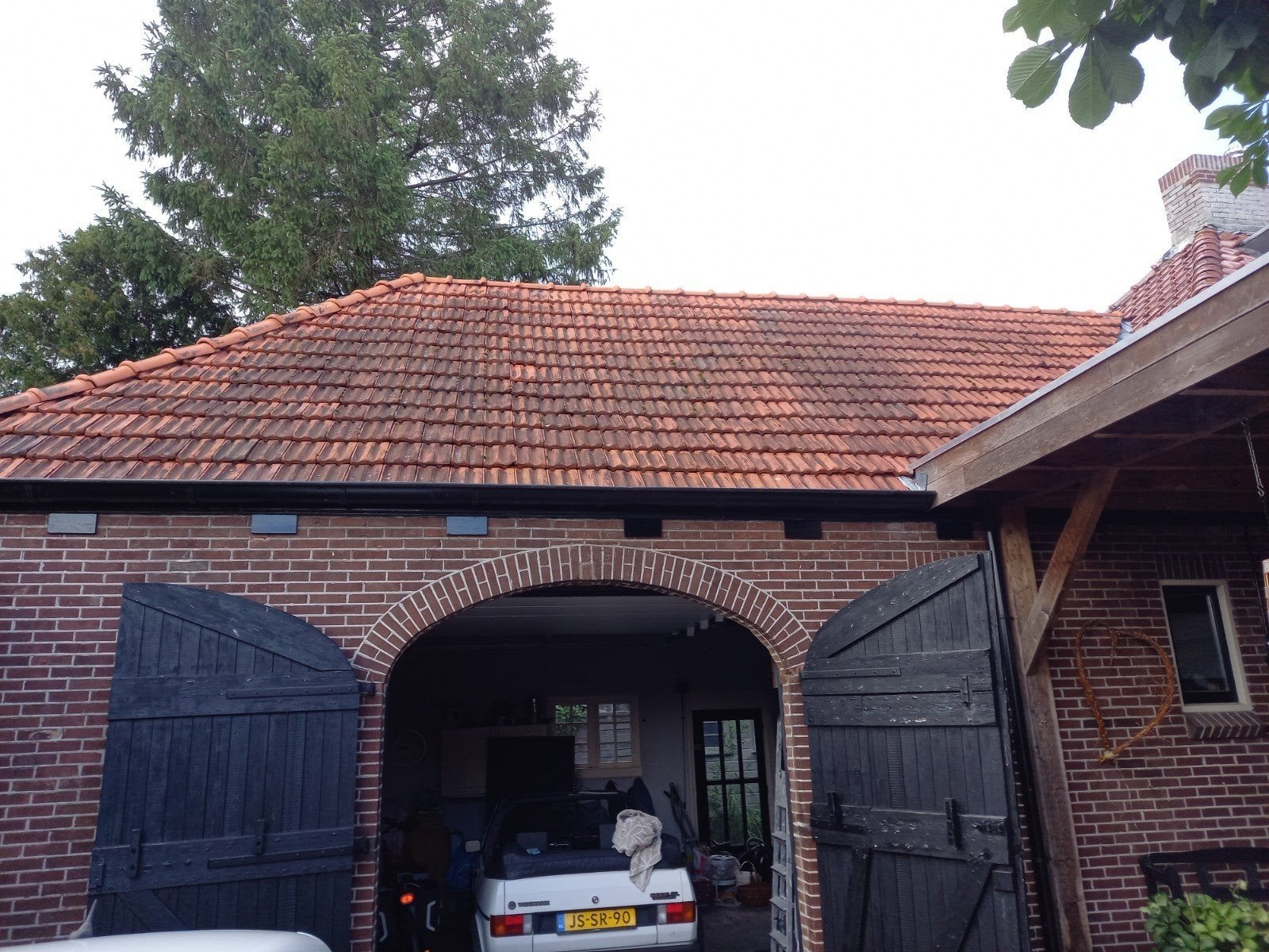 Gratis mulden dakpan. 120 m2., Gebruikt, Steen of Klei, Ophalen of Verzenden, 15 m² of meer