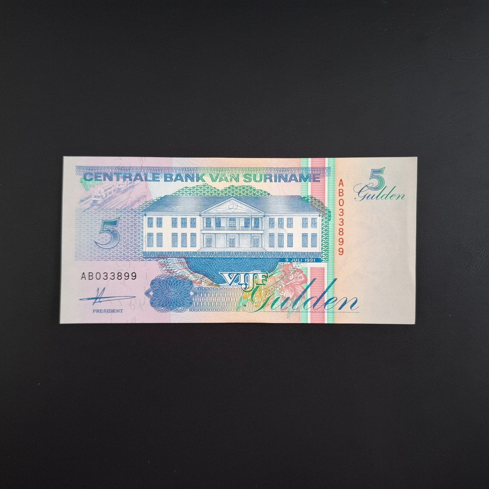 5 gulden Suriname #034, Postzegels en Munten, Bankbiljetten | Amerika, Verzenden, Zuid-Amerika, Los biljet