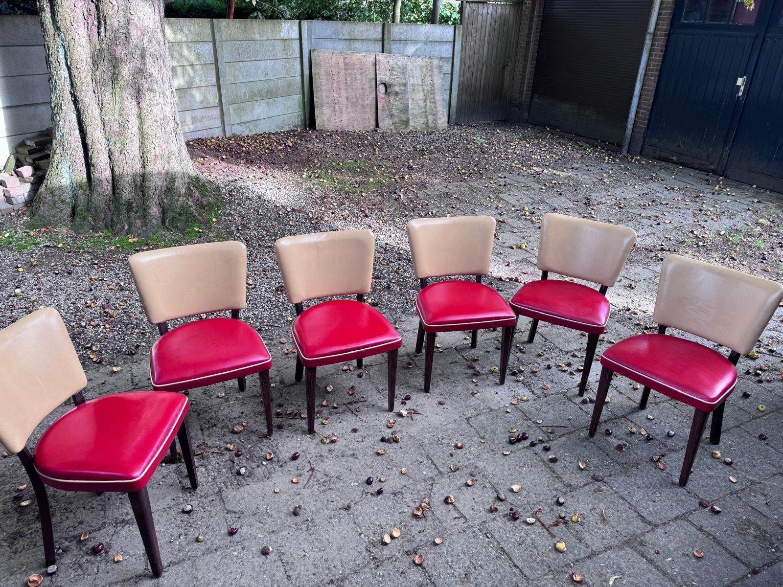 Retro eetkamerstoelen 6 stuks, Ophalen