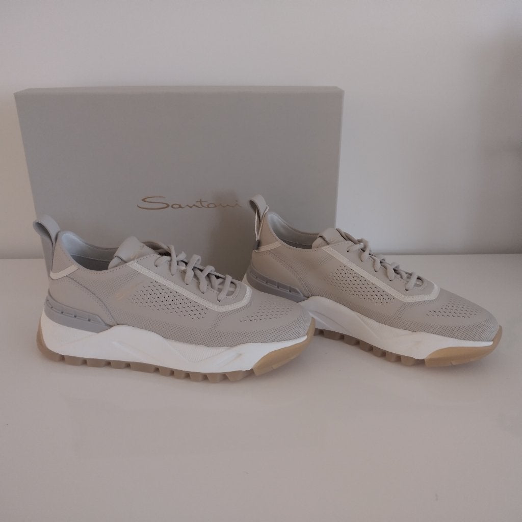 Santoni sneakers - nieuw - 37,5 - Beige leer, Beige, Nieuw, Ophalen of Verzenden, Sneakers of Gympen