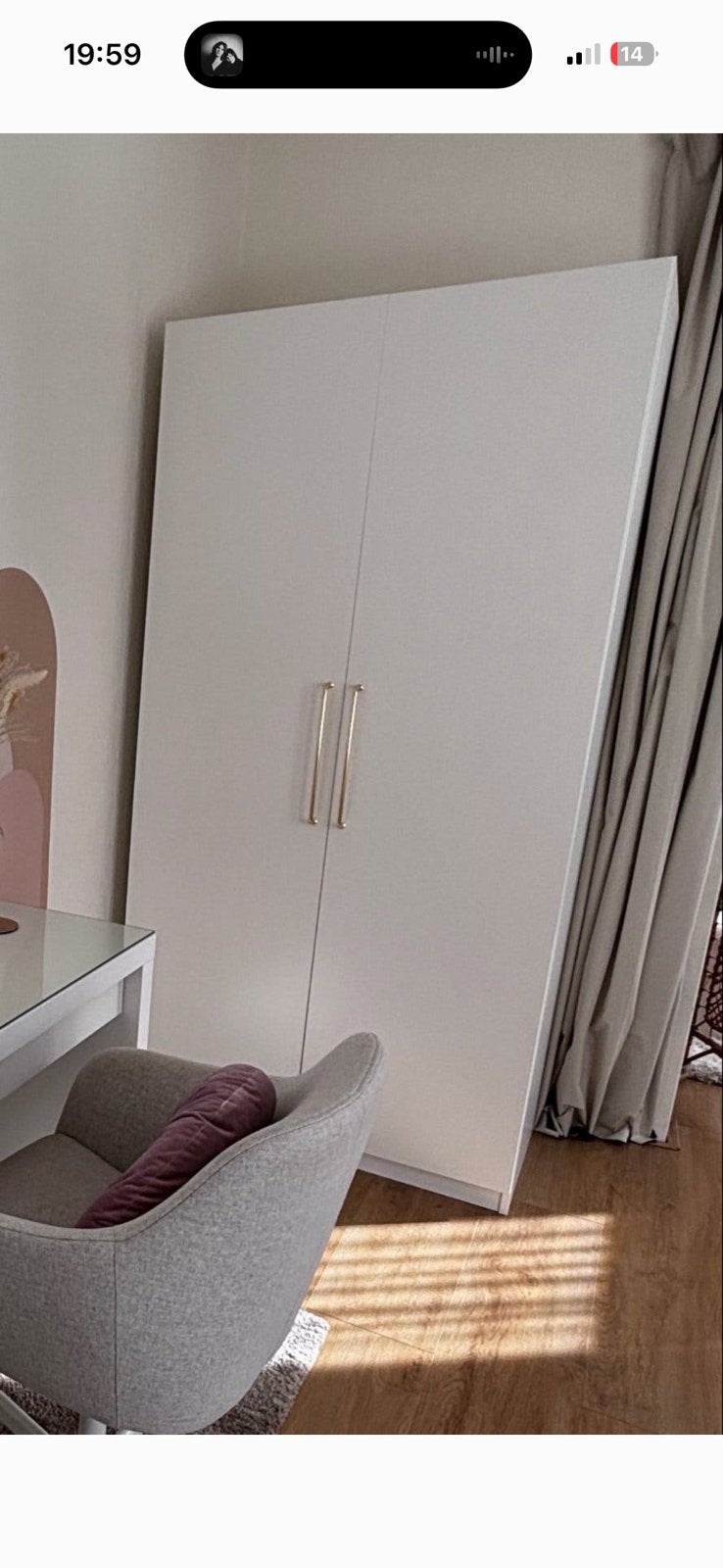 2 IKEA Pax deuren met gouden handgrepen, Ophalen, Overige materialen, 50 tot 100 cm, Zo goed als nieuw