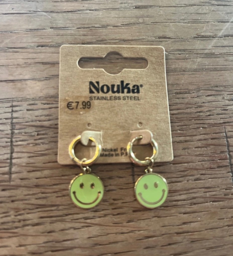 Oorbellen smiley, Hangers, Verzenden, Nieuw, Groen