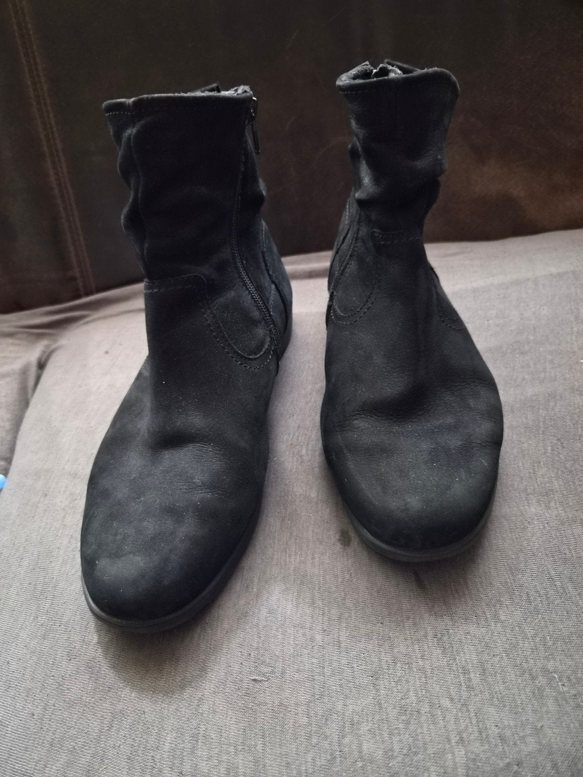 Hush Puppies zwart leren enkellaarsjes., Zwart, Lage of Enkellaarzen, Ophalen of Verzenden, Gedragen