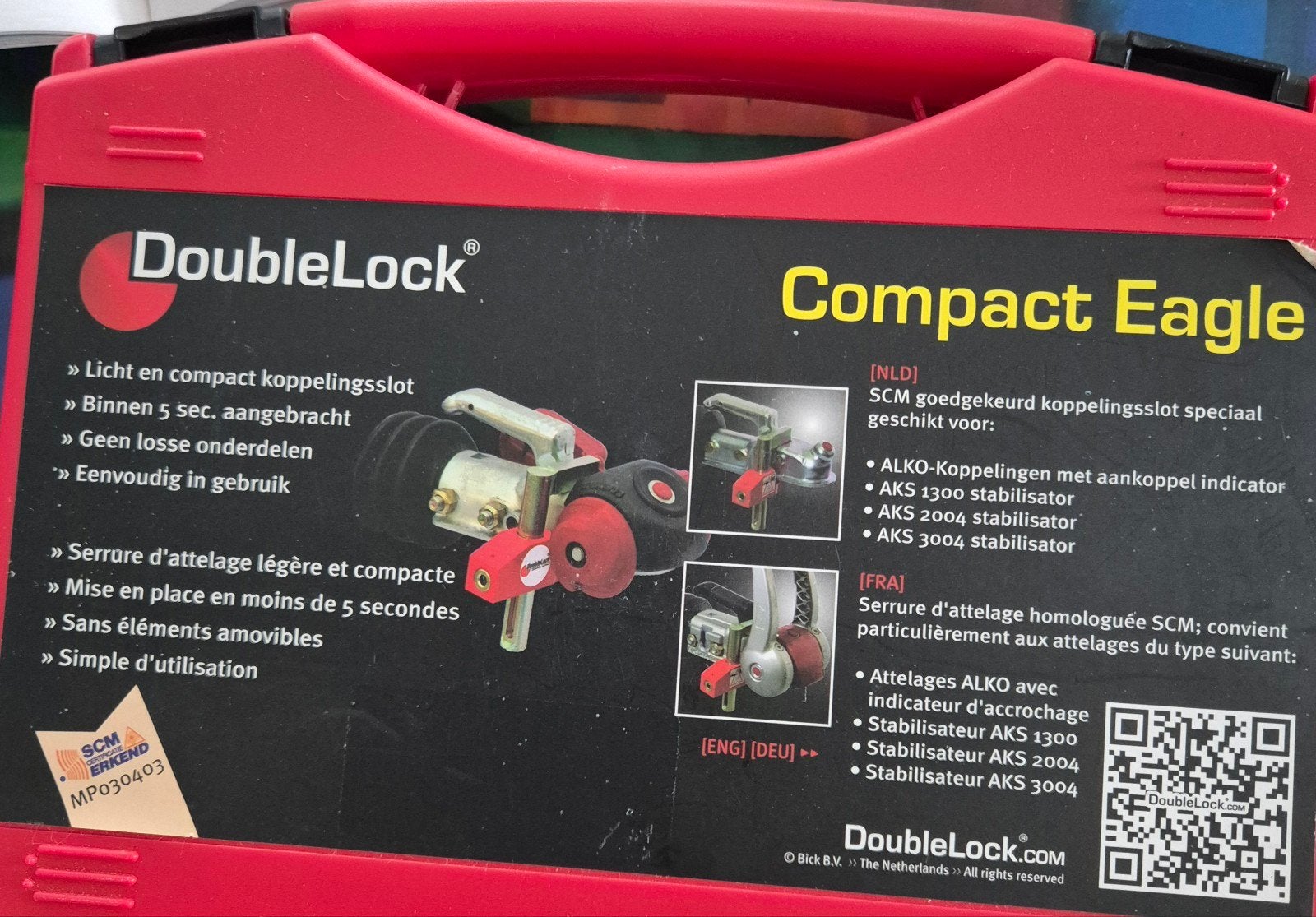 DoubleLock Compact Eagle SCM goedgekeurd koppelingsslot, Ophalen