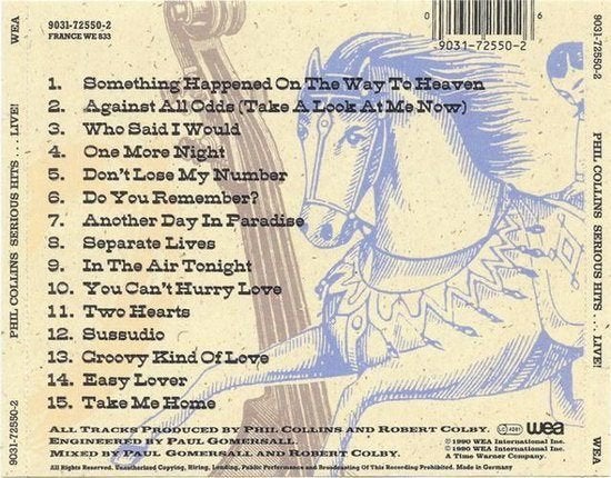 Phil Collins-Serious hits live (top 2000) CD-schijf Nwst./Or, Ophalen of Verzenden, Zo goed als nieuw, Poprock, Album