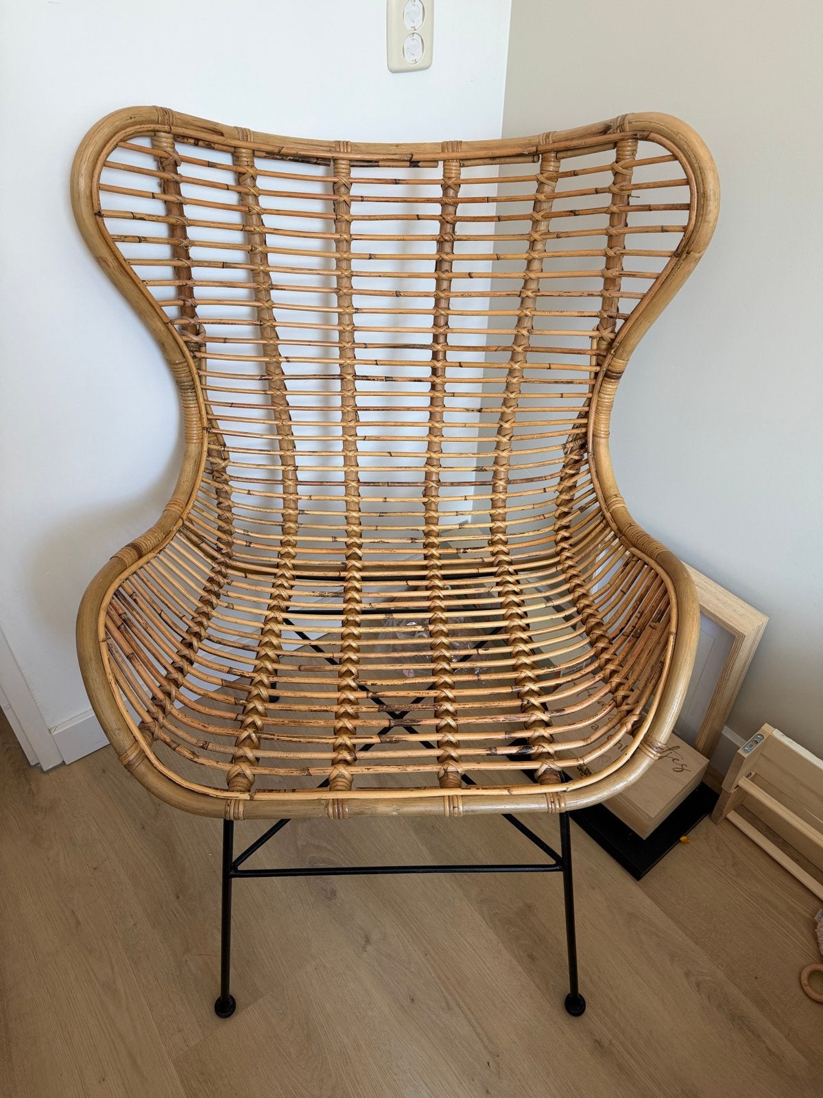 Rotan vlinderstoel / fauteuil - Zo goed als nieuw, Huis en Inrichting, Ophalen, Overige kleuren, Riet of Rotan, Zo goed als nieuw