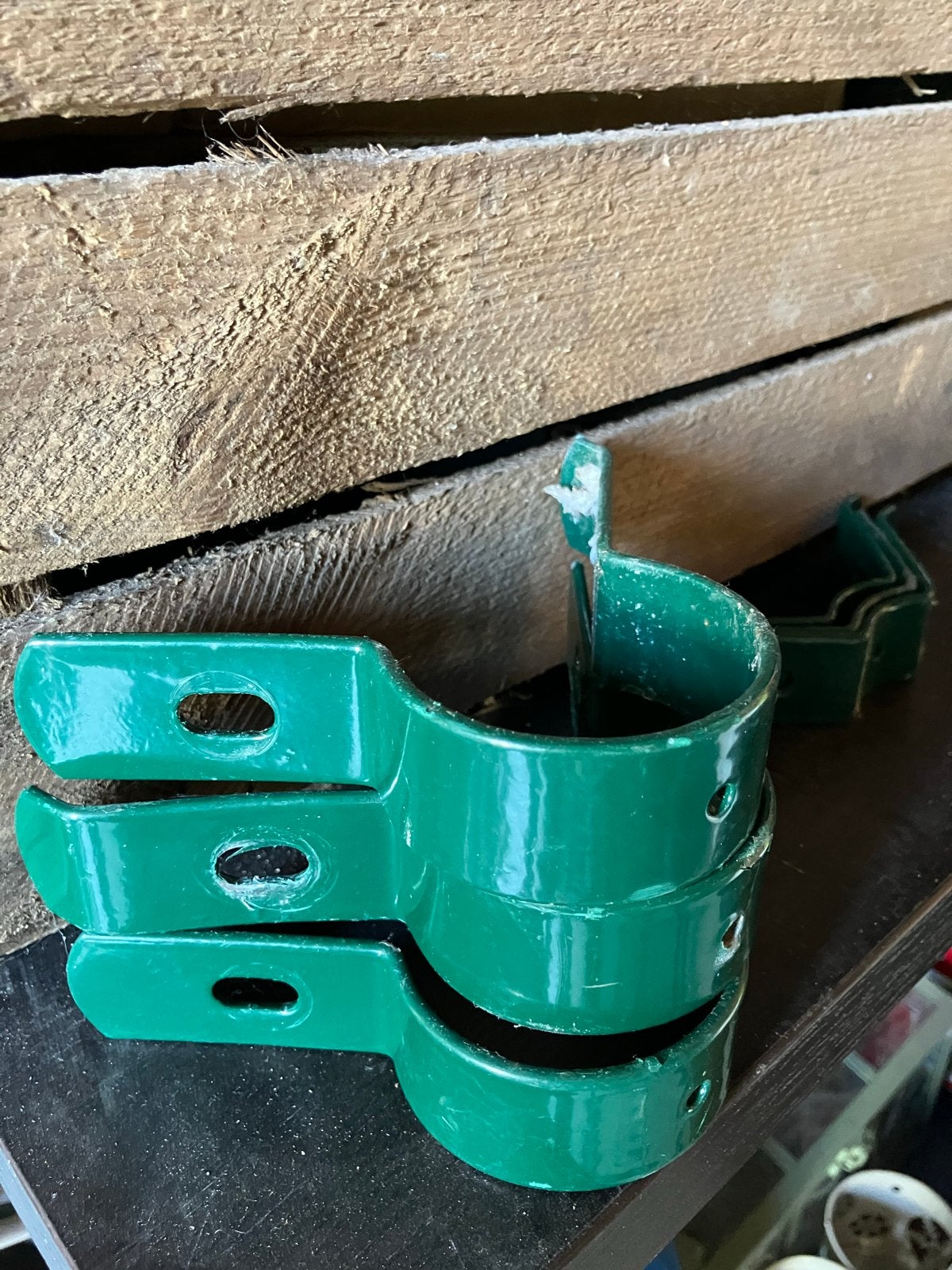 Hekwerk beugels voor hoekprofiel 3 stuks, groen, Ophalen of Verzenden, Gebruikt, Overige typen