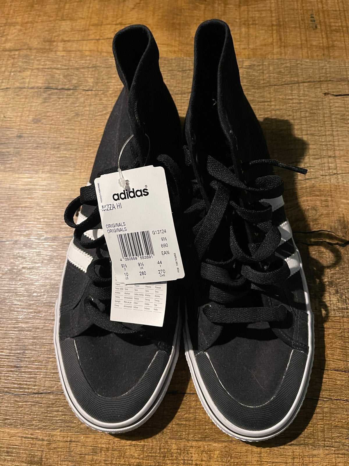 Adidas Nizza Hi sneakers - Zwart, maat 45, Ophalen, Nieuw, Zwart, Sneakers of Gympen
