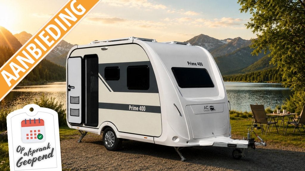 AC CARAVANS PRIME 400 -NIEUW -ALKO -4 PERSOONS -2025, Dwarsbed, Bedrijf, Treinzit, 750 - 1000 kg