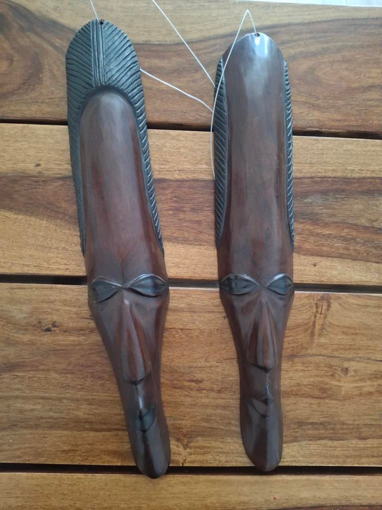Houten Afrikaanse Maskers - Muurdecoratie, Ophalen