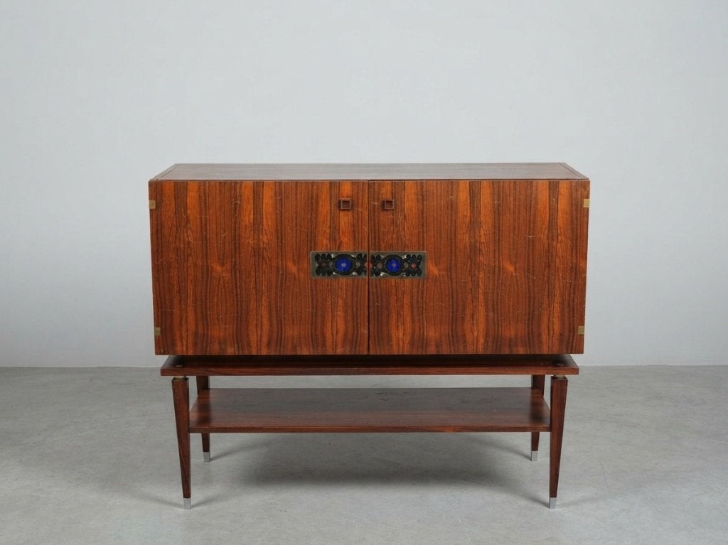 Vintage Mid-Century Barkast Palissander /, Huis en Inrichting, Ophalen, Gebruikt