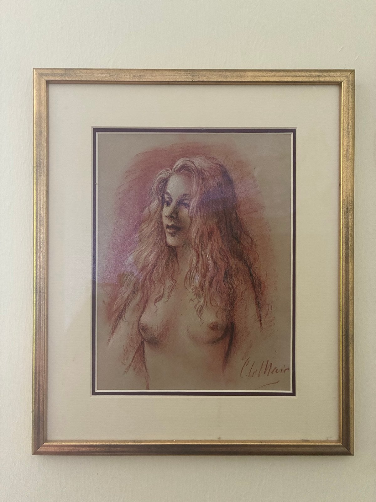 cornelis le mair, Ophalen of Verzenden, Tekening, Pasteltekening, Ingelijst