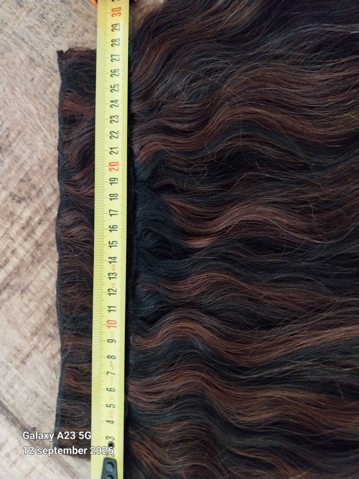 100% Echt Mensenhaar Extensions Zwart/Rood - 40cm, Verzenden, Zo goed als nieuw, Pruik of Haarverlenging