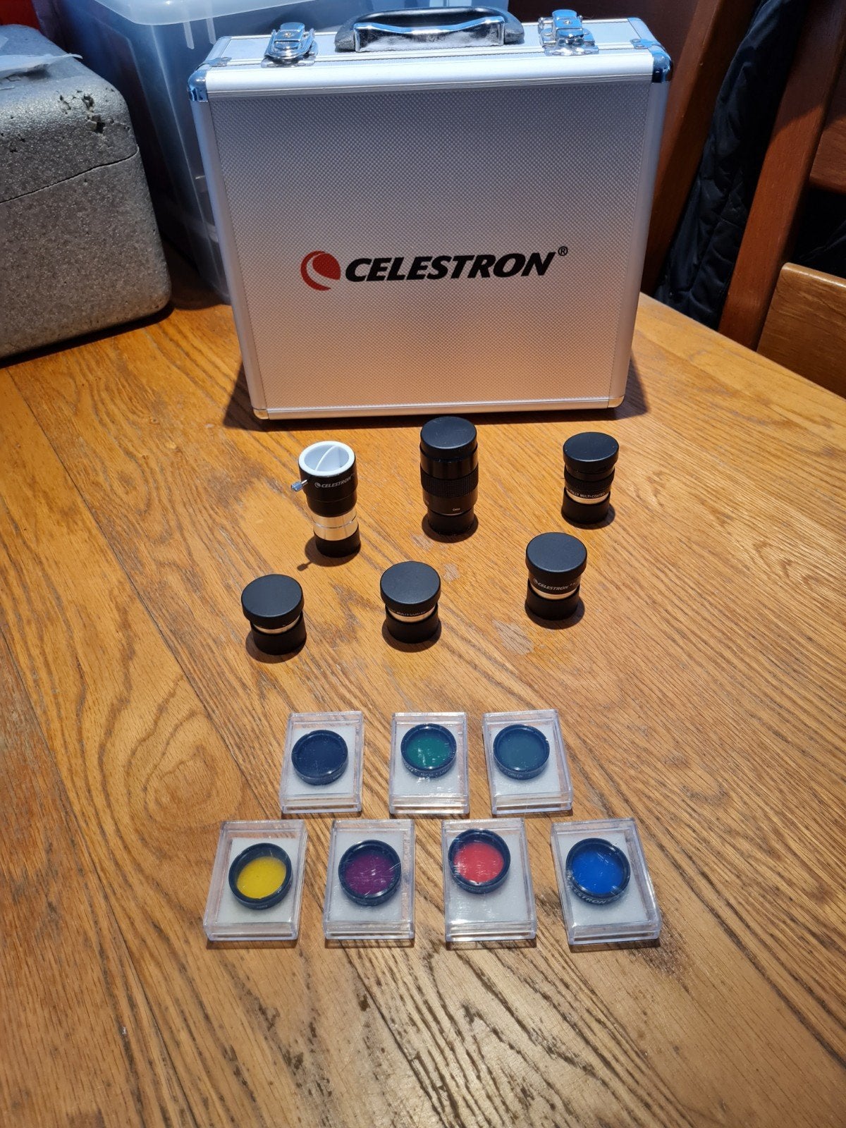 Celestron Oculair en Filterset 1.25", Audio, Tv en Foto, Optische apparatuur | Telescopen, Ophalen of Verzenden, Zo goed als nieuw