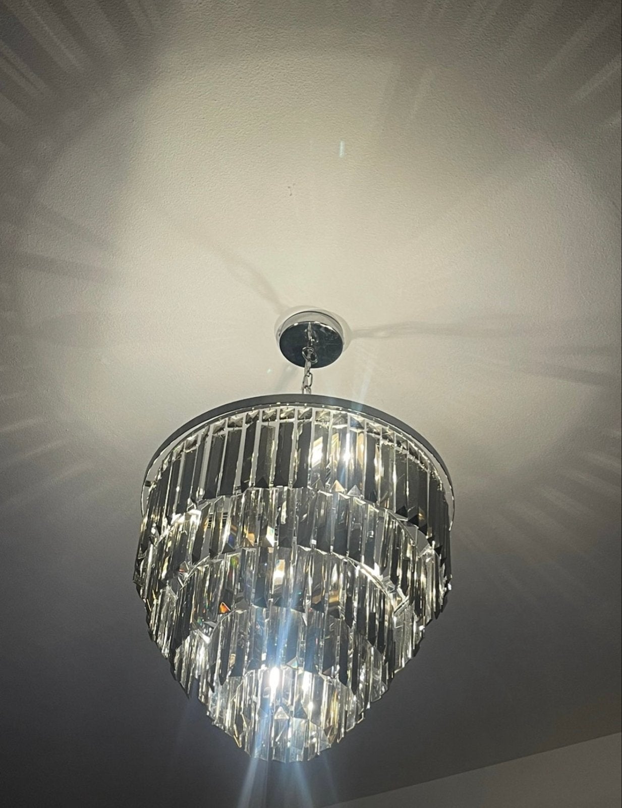 Luxe plafondlamp in Eric Kuster stijl - Glamour & Design, Huis en Inrichting, Zilver, Design, Overige fittingen, Ophalen of Verzenden