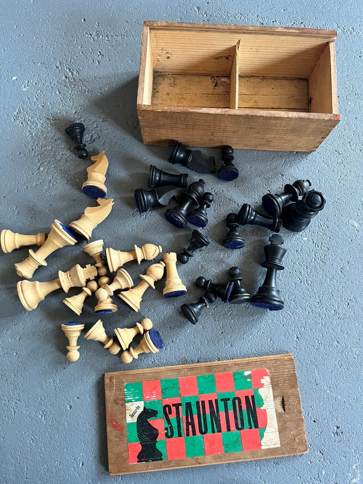 oude Staunton schaakstukken schaak set, Ophalen