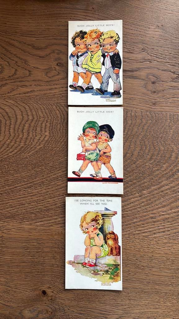 3 kinderkaarten. Agnes Richardson. Kinderen., Ophalen of Verzenden, Ongelopen, Kinderen
