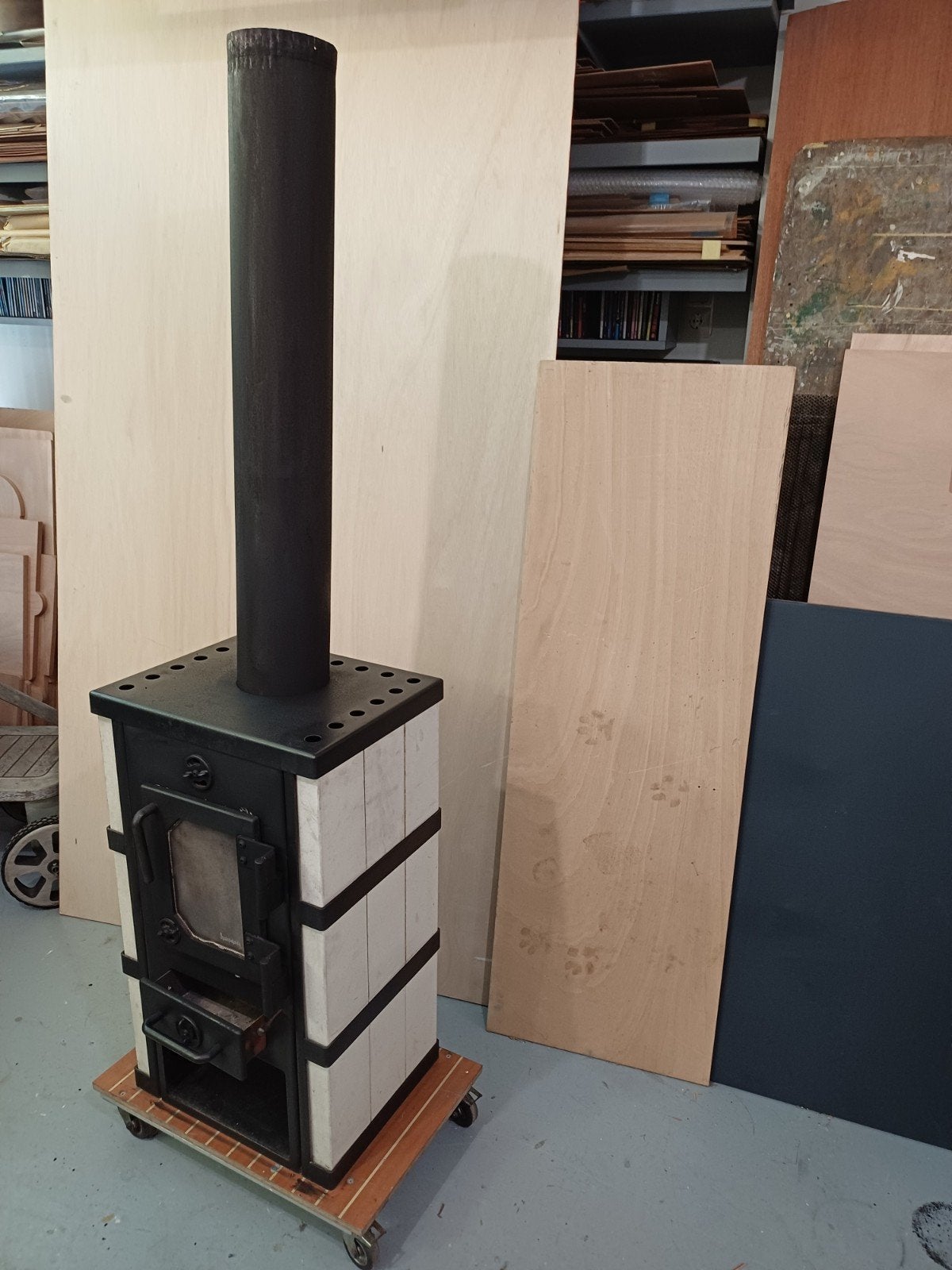 jydepejsen houtkachel, Huis en Inrichting, Ophalen, Gebruikt, Hout, Houtkachel