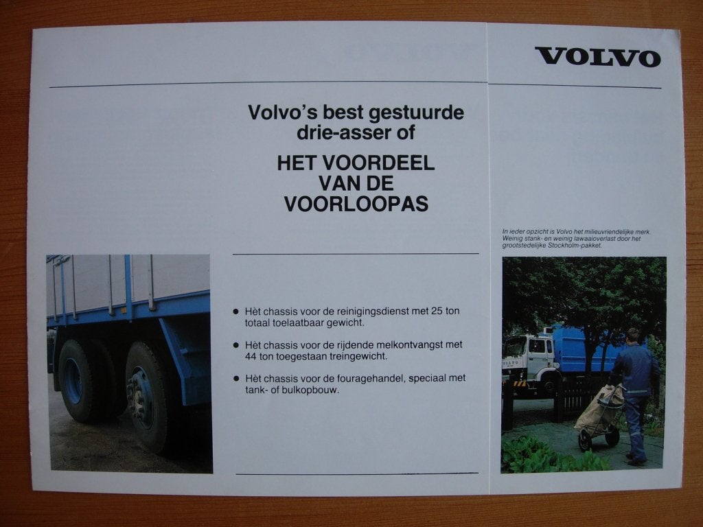 Volvo F7 Voorloopas Brochure 1981, Volvo, Zo goed als nieuw, Volvo, Ophalen of Verzenden