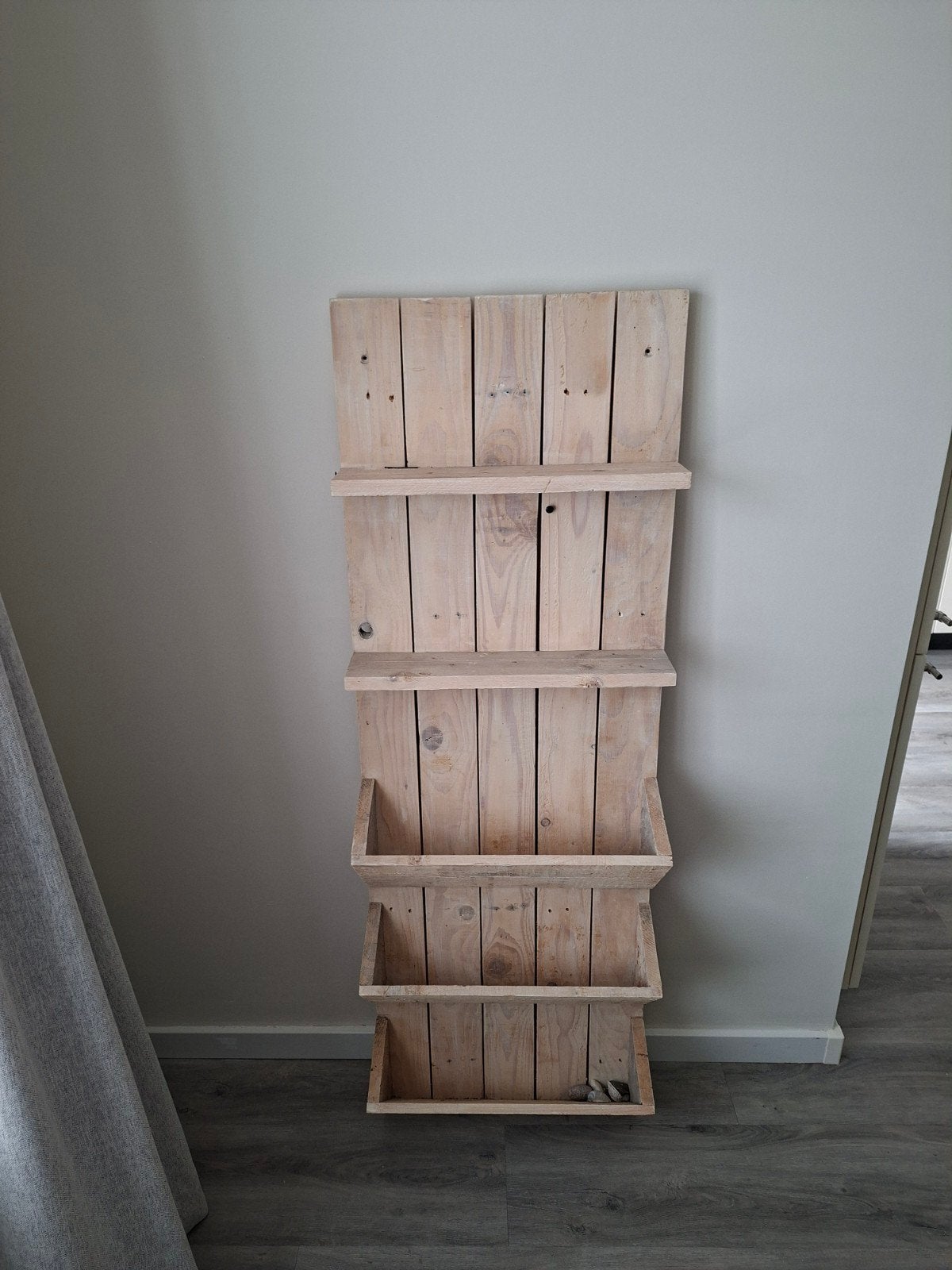 Houten plantenrek / bloembakkenrek van pallets, Tuin en Terras, Ophalen, Zo goed als nieuw, Binnen, 60 tot 100 cm