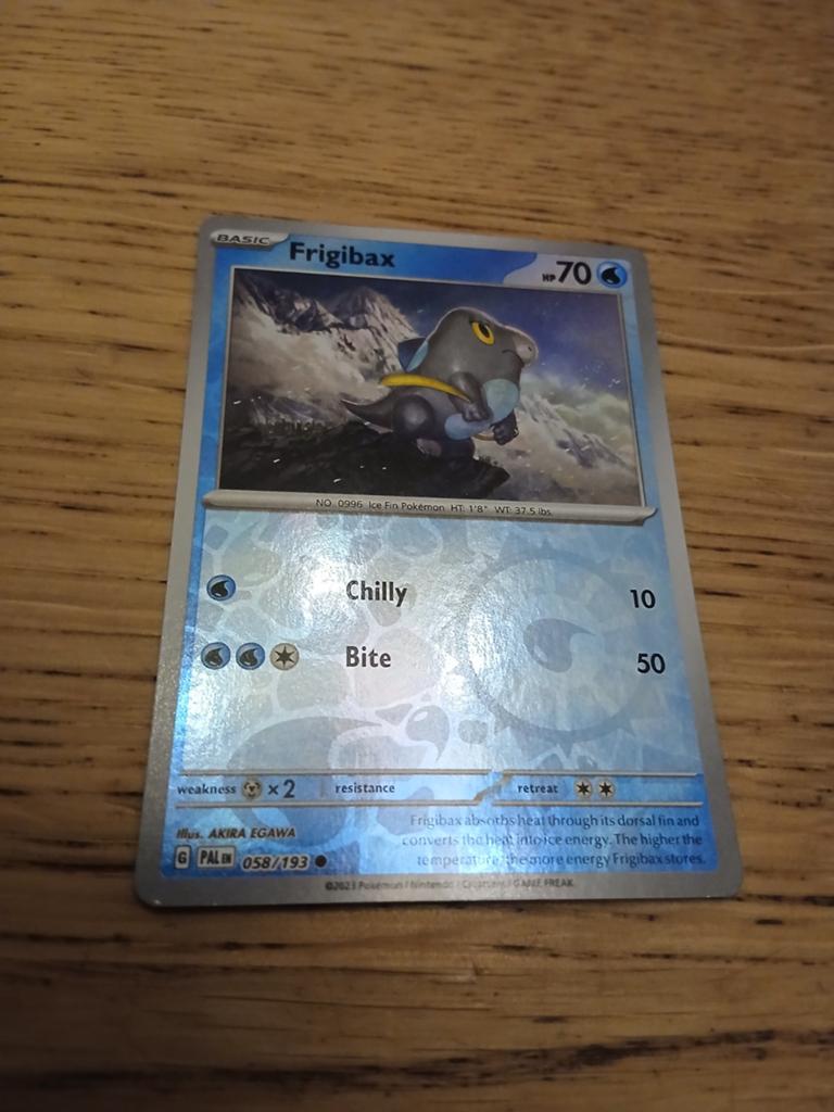 Pokémon Kaart Frigibax 058/193 PAL, Ophalen of Verzenden, Zo goed als nieuw, Losse kaart