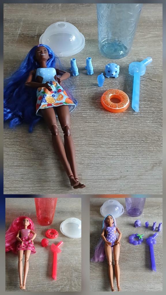 3x Mattel barbie pop reveal series tumbler beker, Kinderen en Baby's, Speelgoed | Poppen, Ophalen of Verzenden, Zo goed als nieuw