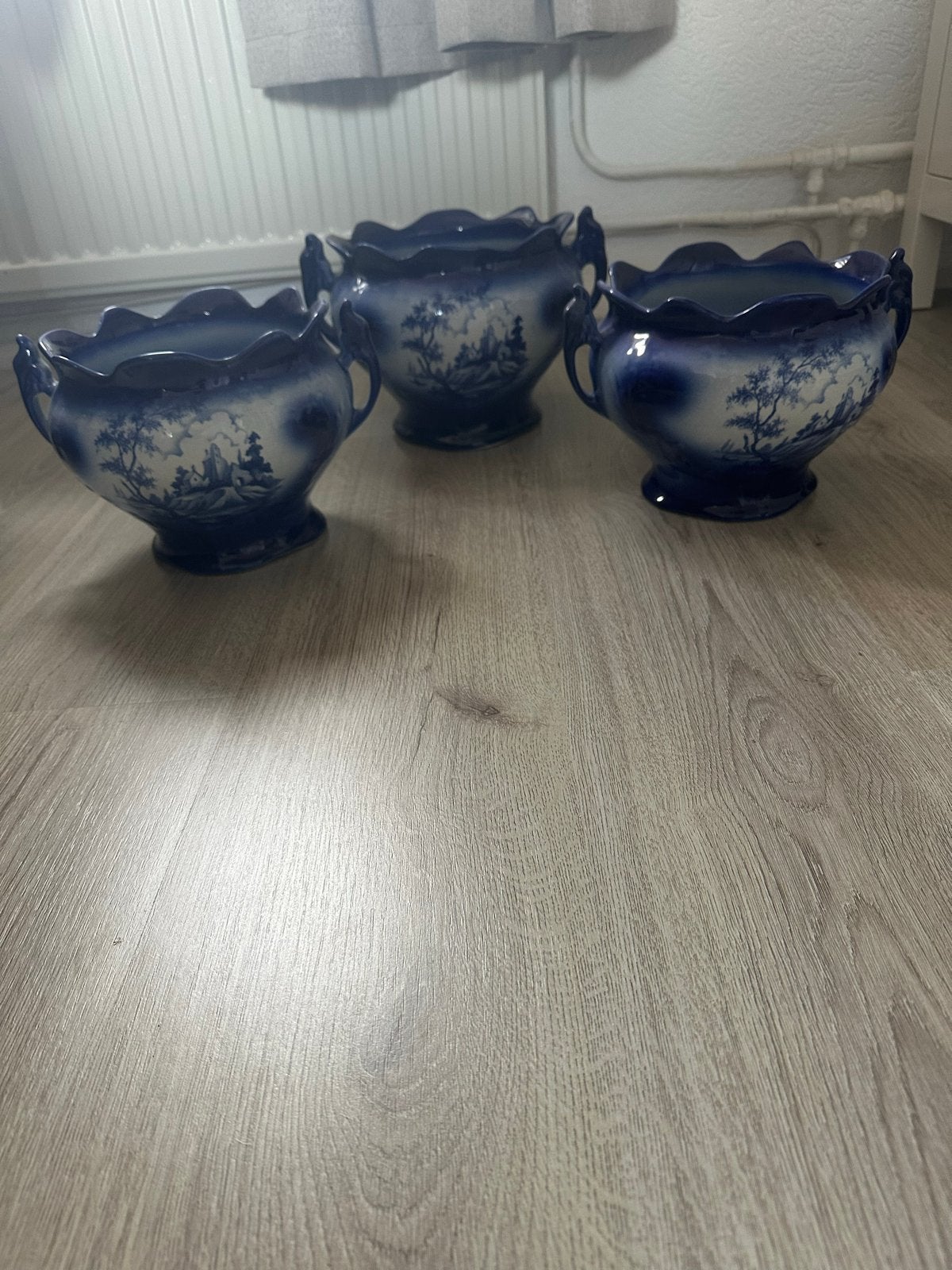 Set van 3 antieke Empress Ironstone Staffordshire potten, Ophalen
